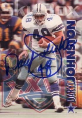 Daryl (Moose) Johnston autographed Dallas Cowboys 1993 SkyBox card