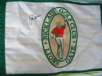 Jack Nicklaus autographed Nicklaus Golf Club at Lions Gate pin flag