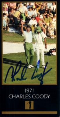 Charles Coody autographed 1971 Masters Champion golf card