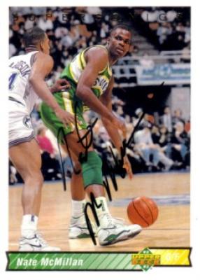 Nate McMillan autographed Seattle Supersonics 1992-93 Upper Deck card