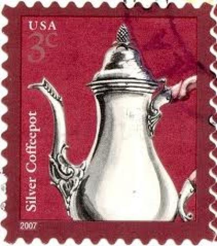 USA - Stamp, 2007 3c Coffeepot. 2007 'Silver Coffeepot