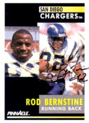Rod Bernstine autographed San Diego Chargers 1991 Pinnacle card