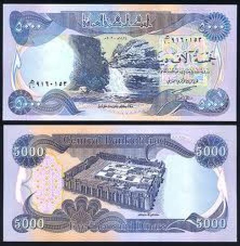 Banknotes; Iraq 5000 Dinars