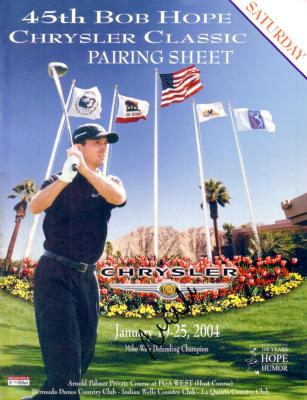 Mike Weir autographed 2004 Bob Hope Chrysler Classic pairings guide