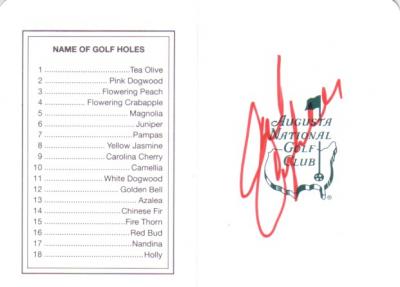 Chad Campbell autographed Augusta National Masters scorecard