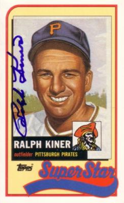 Ralph Kiner autographed Pittsburgh Pirates 1989 Topps Super Star jumbo card