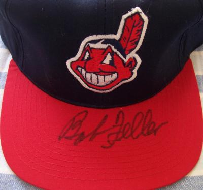 Bob Feller autographed Cleveland Indians cap