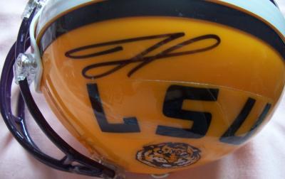 Jacob Hester autographed LSU mini helmet