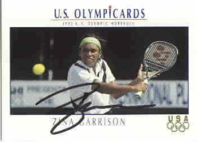 Zina Garrison autographed 1992 U.S. Olympic tennis card
