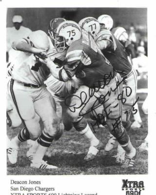Deacon Jones autographed San Diego Chargers 6x8 photo