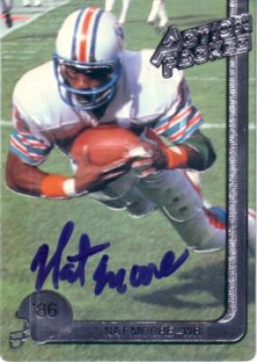Nat Moore autographed Miami Dolphins Action Packed card