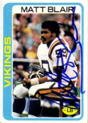 Matt Blair autographed Minnesota Vikings 1978 Topps card