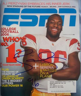 Lawrence Jackson autographed USC 2006 ESPN magazine