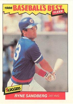Ryne Sandberg Chicago Cubs 1986 Fleer Sluggers vs Pitchers card