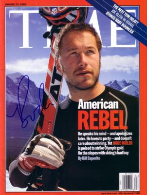 Bode Miller autographed 2006 Winter Olympics Time magazine