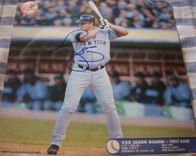 Jason Giambi autographed New York Yankees 2003 calendar page