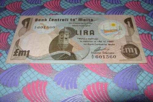 Banknote MALTA 1 Lira 1967