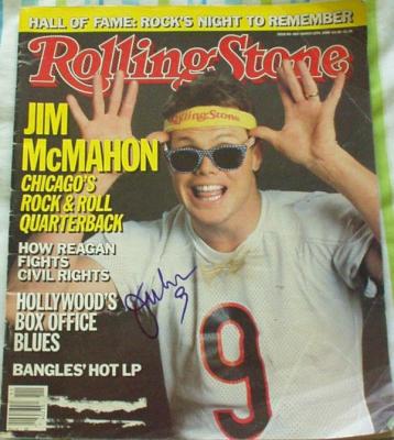 Jim McMahon autographed Chicago Bears 1986 Rolling Stone magazine