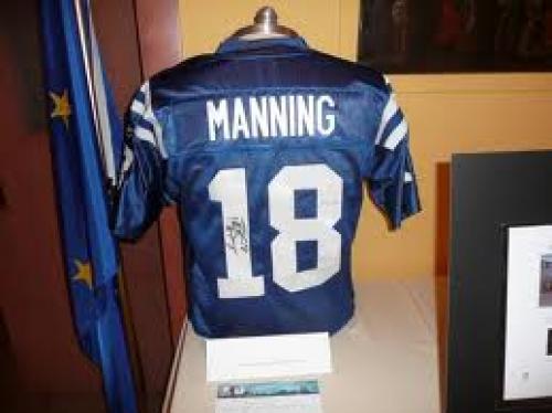 NFL signed memorabilia items; Manning #18