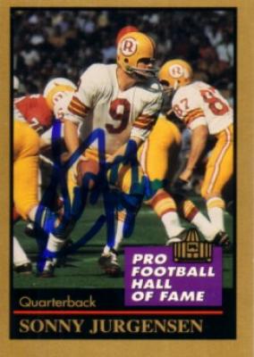 Sonny Jurgensen autographed Washington Redskins Pro Football Hall of Fame card