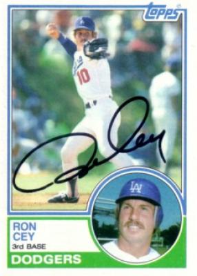Ron Cey autographed Los Angeles Dodgers 1983 Topps card