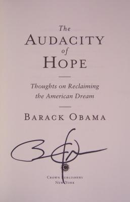 Barack Obama autographed The Audacity of Hope book