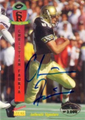 Christian Fauria certified autograph Colorado 1995 Signature Rookies card