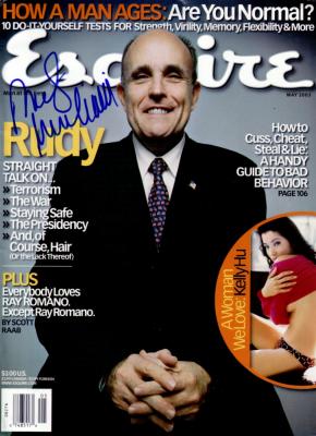 Rudy Giuliani autographed 2003 Esquire magazine cover