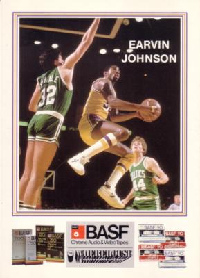 Magic Johnson Lakers 1984-85 BASF 5x7 card