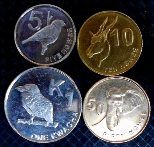 Zambia 5, 10, 50 ngwee and 1 kwacha 2012. 4 Coins set,