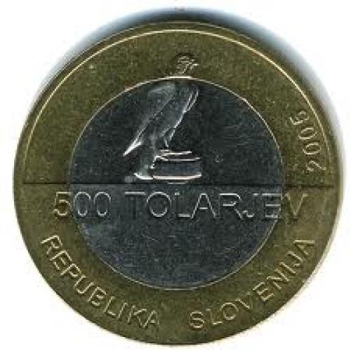 Coins; Slovenia_500 tolarjev ; Back image