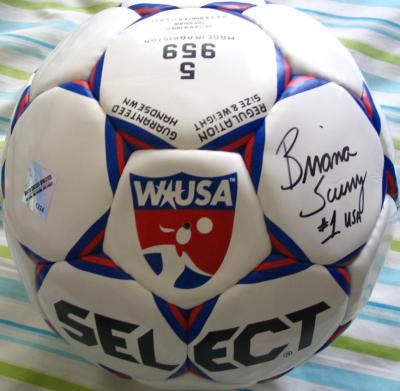 Briana Scurry autographed WUSA soccer ball