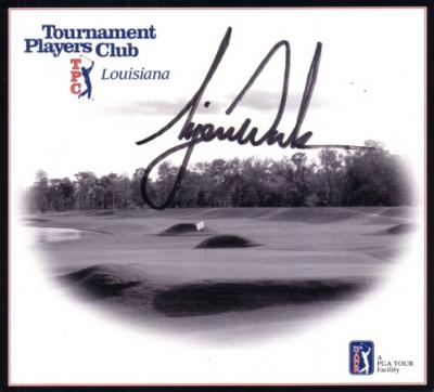 Tiger Woods autographed TPC Louisiana golf scorecard
