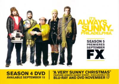 It's Always Sunny in Philadelphia 2009 Comic-Con Fox 5x7 promo card