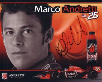Marco Andretti autographed photo card
