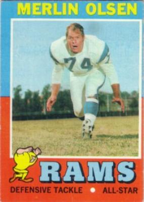 Merlin Olsen Rams 1971 Topps card #125 Ex to ExMt
