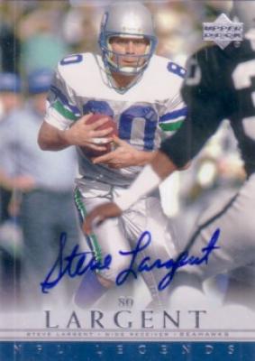 Steve Largent certified autograph Seattle Seahawks 2000 Upper Deck Legends card