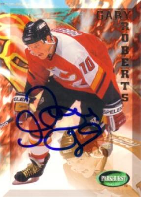 Gary Roberts autographed Calgary Flames 1995-96 Parkhurst card