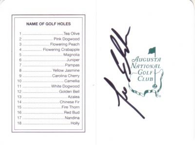 Lee Elder autographed Augusta National Masters scorecard