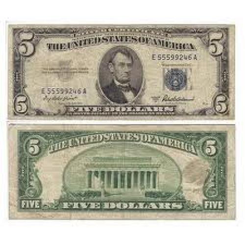 Banknotes; United States of America - 5 Dollars 1953