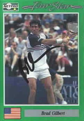 Brad Gilbert autographed 1991 Netpro tennis card