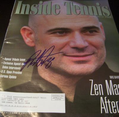 Andre Agassi autographed 2006 Inside Tennis magazine