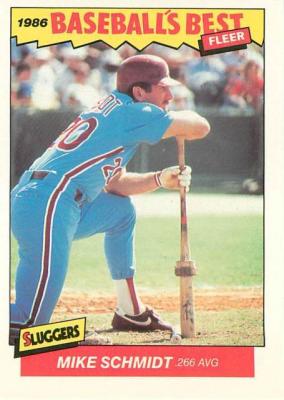Mike Schmidt Philadelphia Phillies 1986 Fleer Sluggers vs Pitchers card