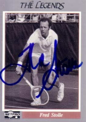 Fred Stolle autographed 1991 Netpro Legends tennis card