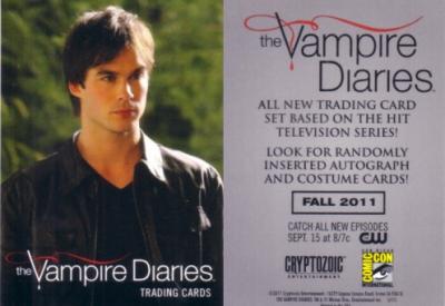 Vampire Diaries 2011 Comic-Con exclusive promo card (Ian Somerhalder as Damon)