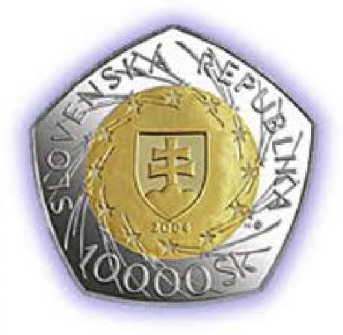 Coins; 10000‑Korun‑Entry‑of‑Slovakia