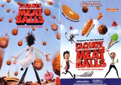 Cloudy with a Chance of Meatballs movie 5x7 scratch and sniff promo flyer