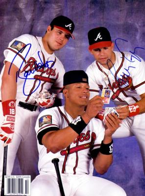 Ryan Klesko & Javy Lopez autographed Braves Beckett Baseball photo
