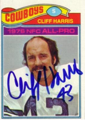 Cliff Harris autographed Dallas Cowboys 1977 Topps card