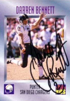 Darren Bennett autographed San Diego Chargers 1996 Sports Illustrated for Kids card